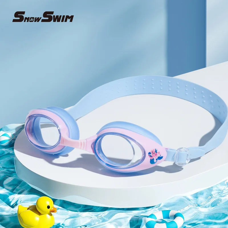 Children’s Swimming Goggles with Cap – Small Frame, Waterproof, Anti-Fog, HD Swimming Glasses for Boys & Girls