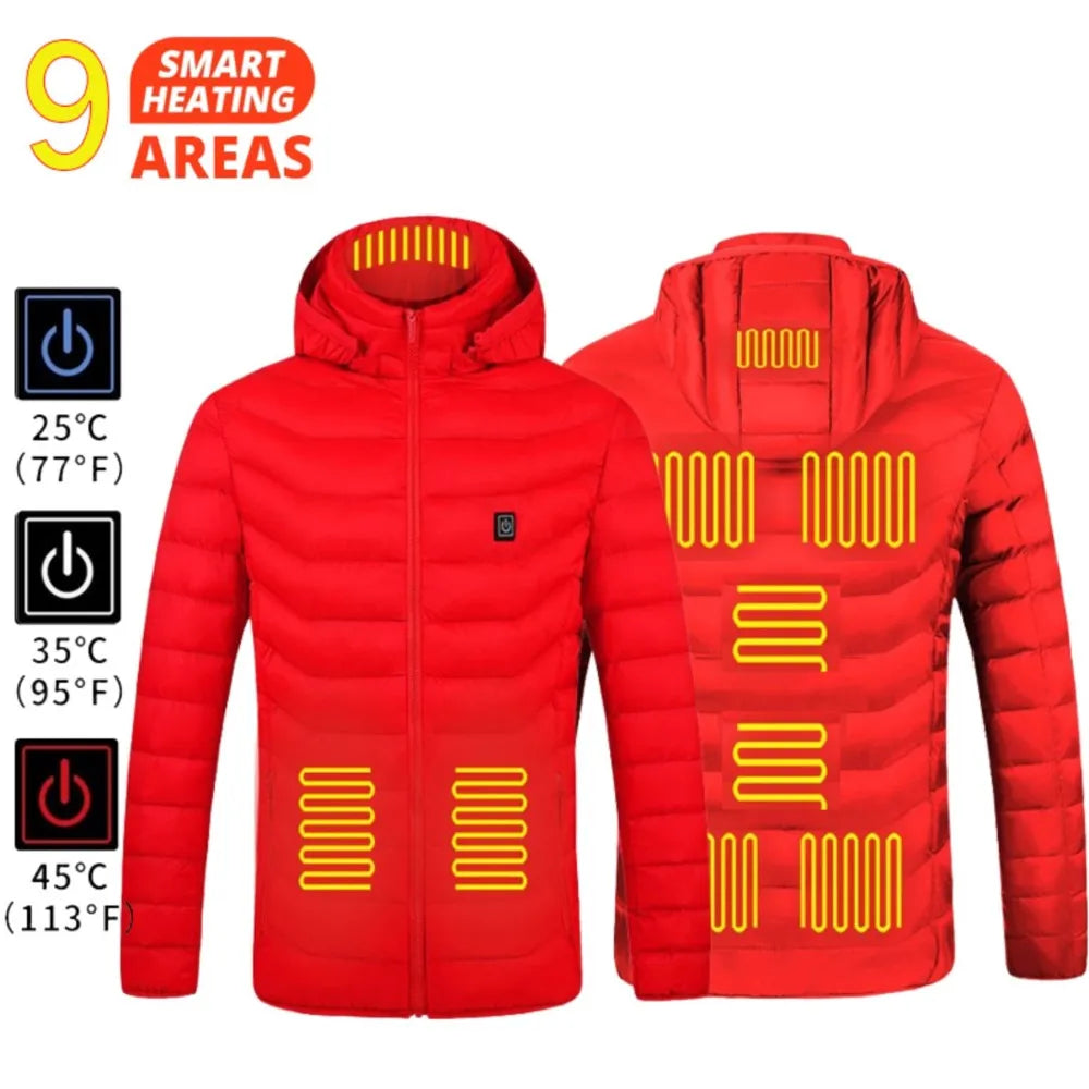 Men’s & Women’s USB Heated Winter Jacket – Cold-Proof Ski & Hiking Coat