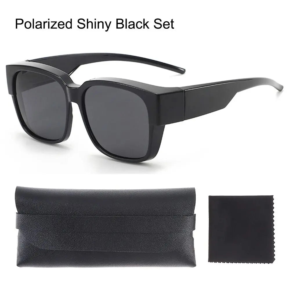 Polarized Fit Over Sunglasses – UV Protection Wrap Around Square Shades