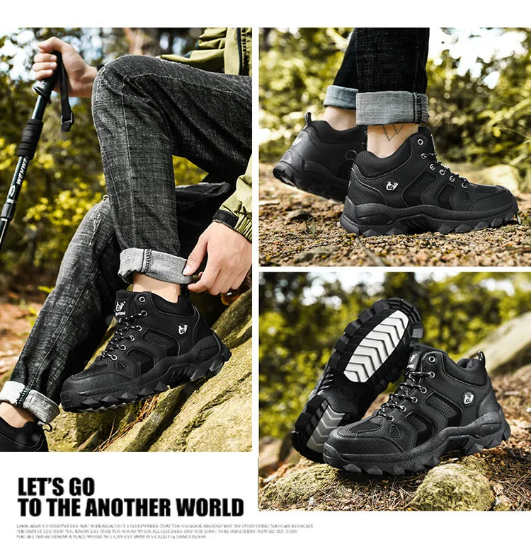 CHRLCK Men’s Winter High-Top Outdoor Shoes Wear-resistant Warm Warm Lock Shoes