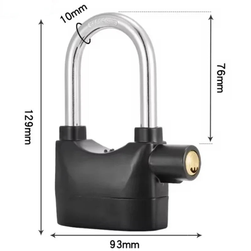 Anti-Theft Alarm Padlock with 110dB Siren – Motion Sensor Lock