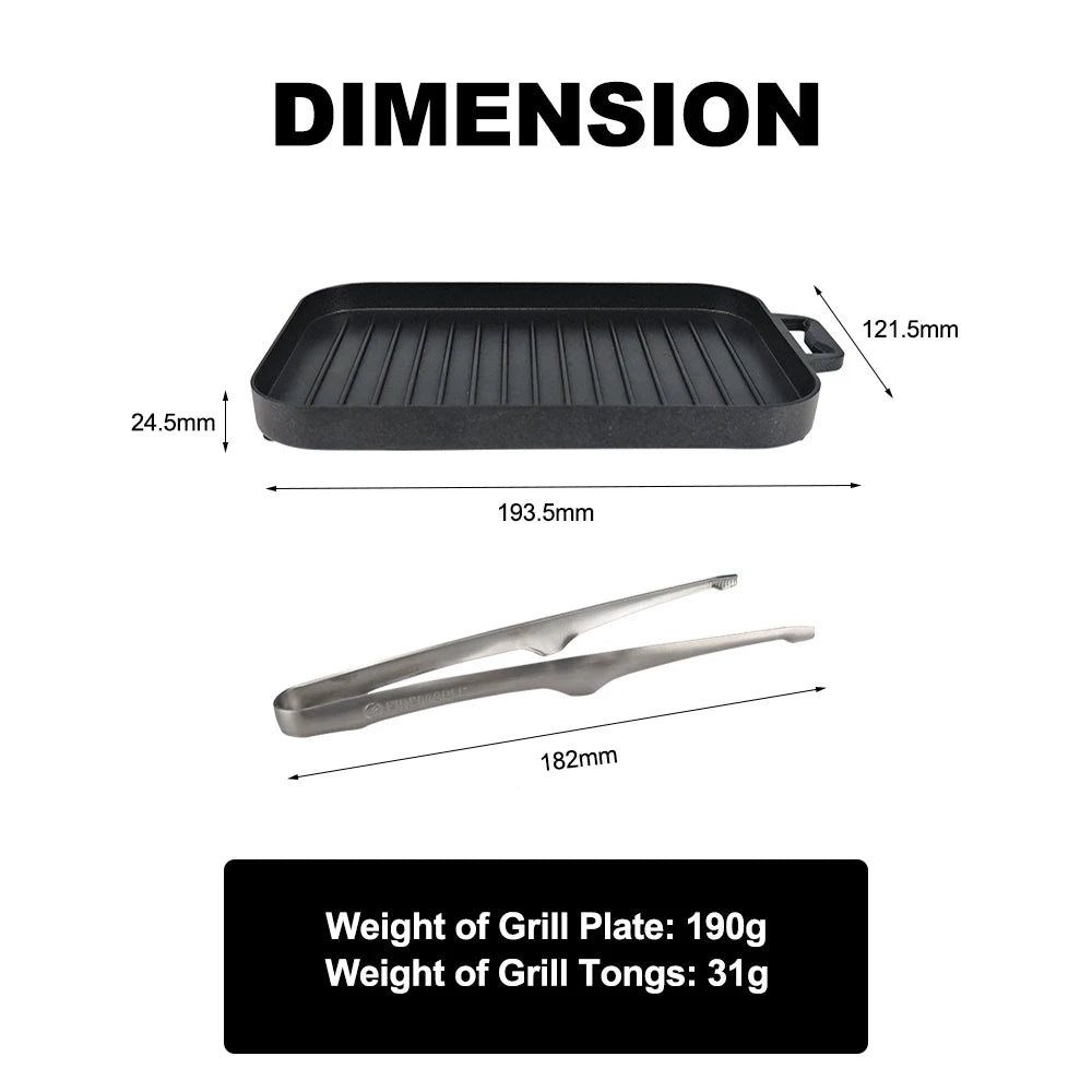 FireMaple Mini Grill Plate – Non-Stick Camping BBQ Pan