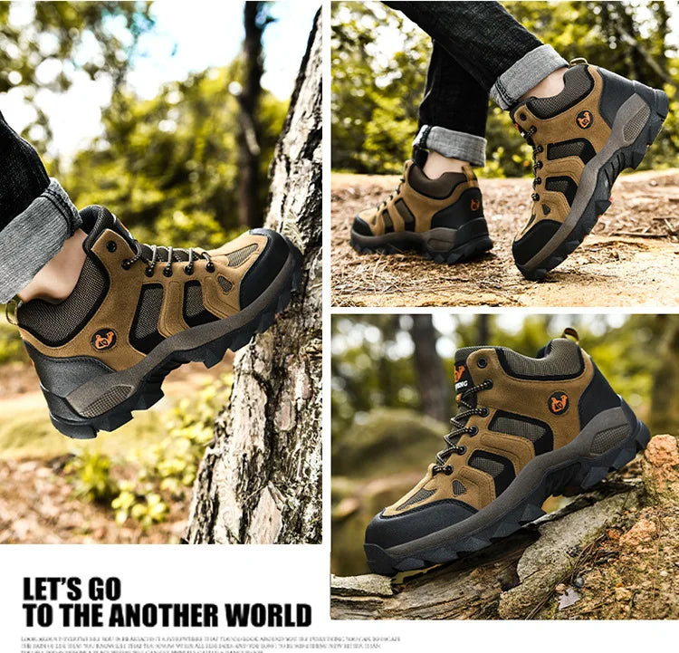 CHRLCK Men’s Winter High-Top Outdoor Shoes Wear-resistant Warm Warm Lock Shoes