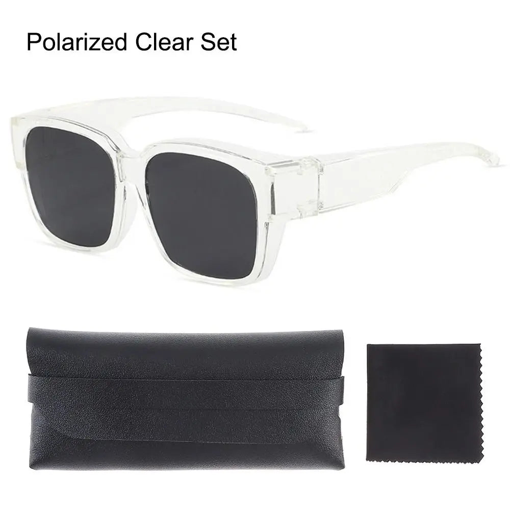 Polarized Fit Over Sunglasses – UV Protection Wrap Around Square Shades