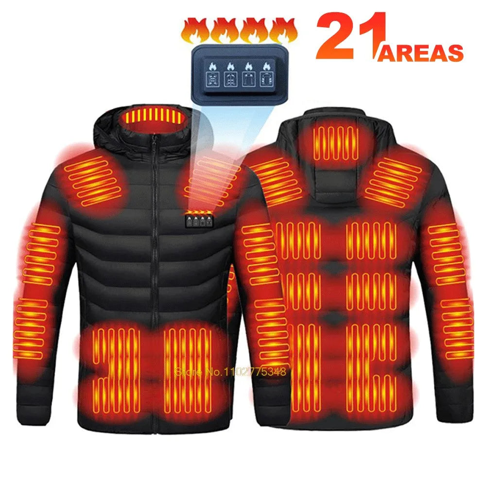 Men’s & Women’s USB Heated Winter Jacket – Cold-Proof Ski & Hiking Coat