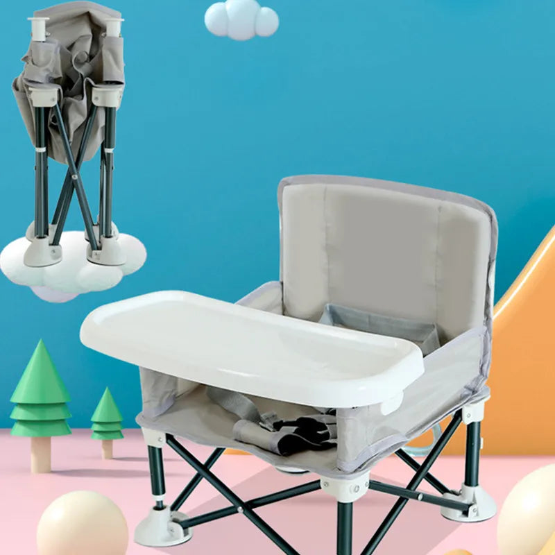Baby Portable Foldable Dining Chair with Tray & Seat Belt