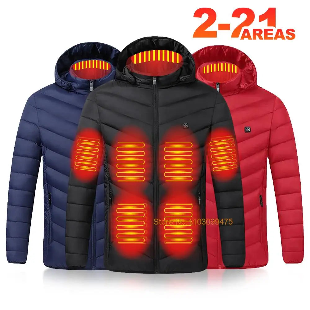 Men’s & Women’s USB Heated Winter Jacket – Cold-Proof Ski & Hiking Coat