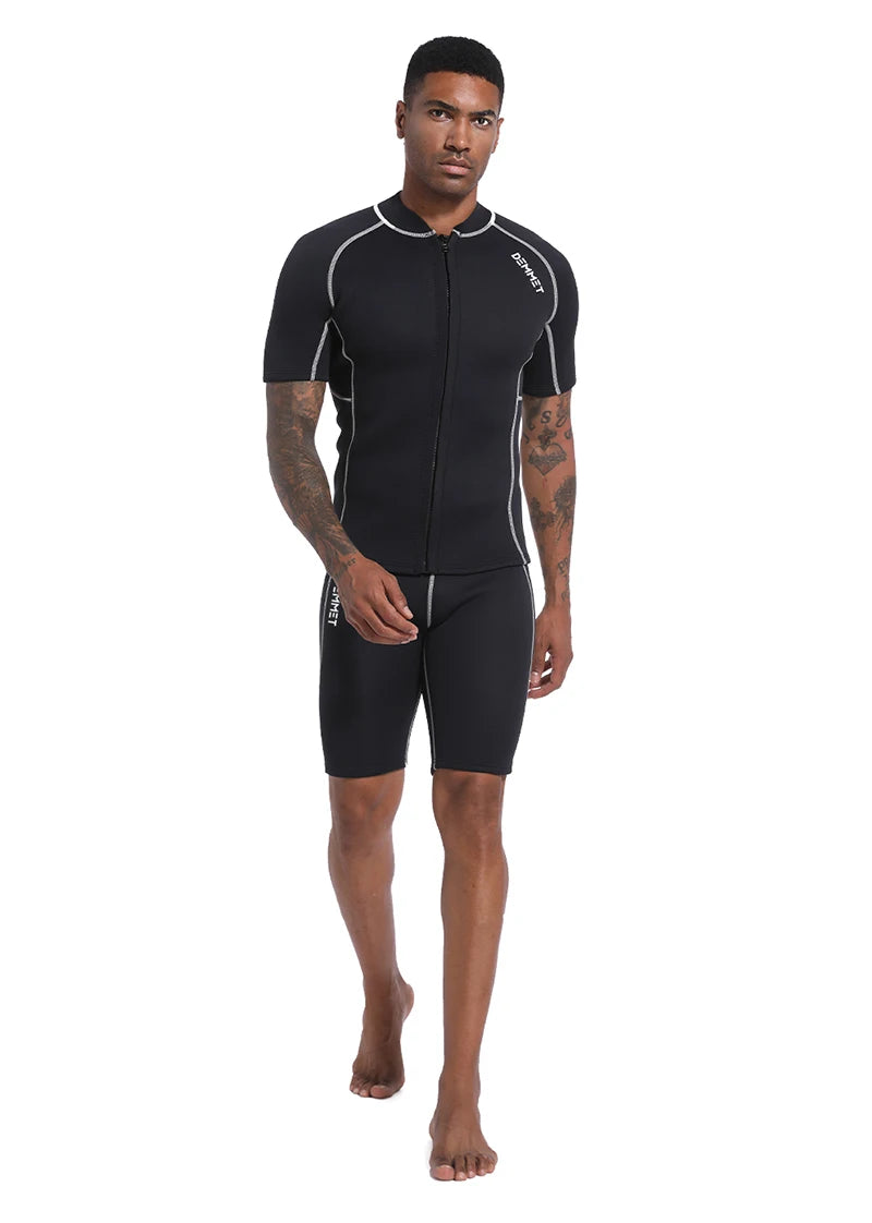 Men’s & Women’s Neoprene Wetsuit – Short Sleeve Split Diving & Surfing Suit