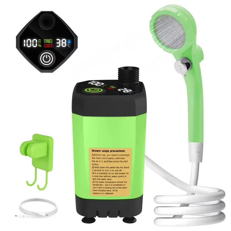 Portable Camping Shower Pump with Digital Display
