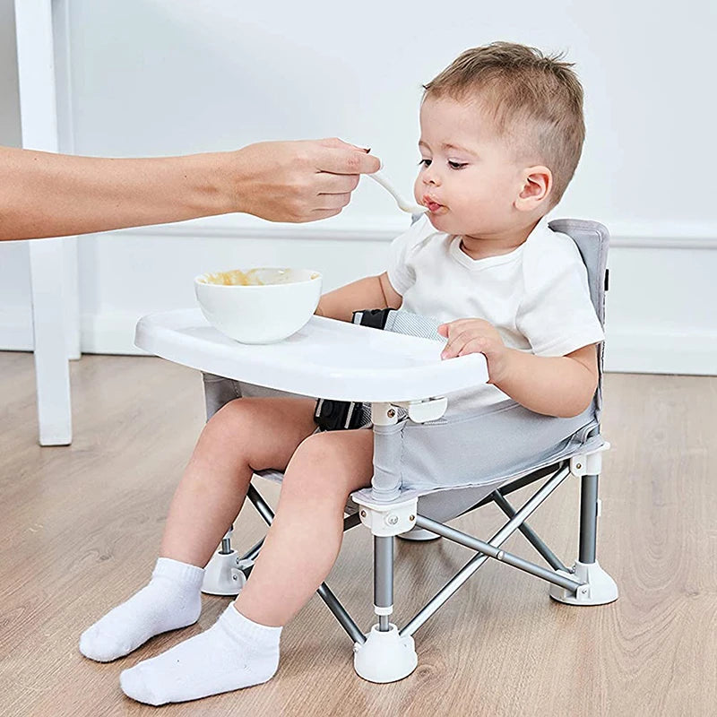 Baby Portable Foldable Dining Chair with Tray & Seat Belt
