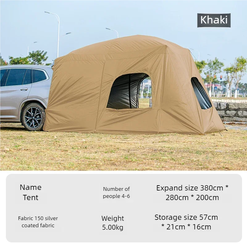 SUV Tailgate Tent with Awning | Single-Layer Polyester Car Camping Shelter