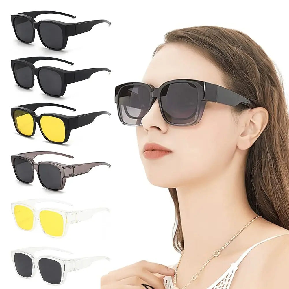 Polarized Fit Over Sunglasses – UV Protection Wrap Around Square Shades