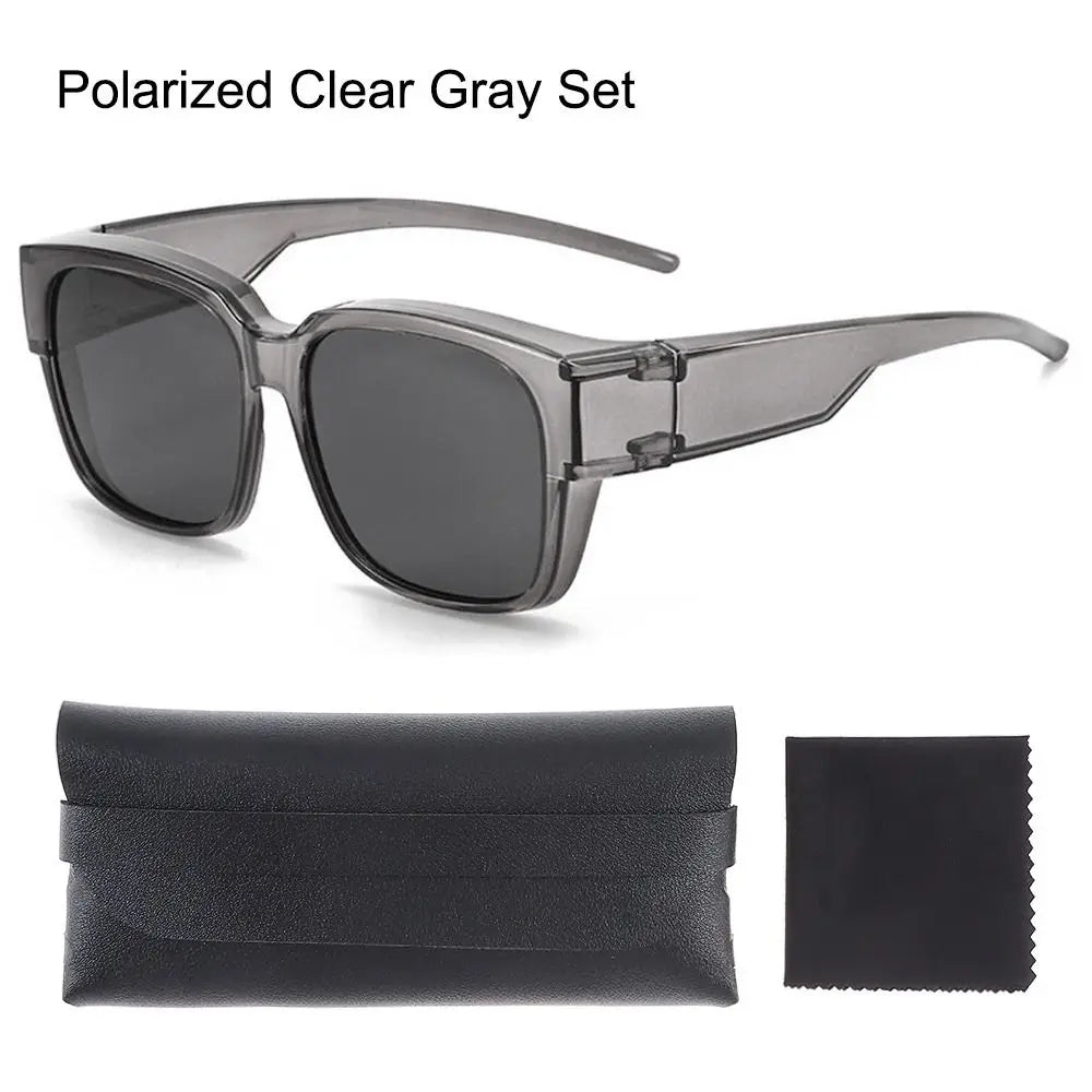 Polarized Fit Over Sunglasses – UV Protection Wrap Around Square Shades