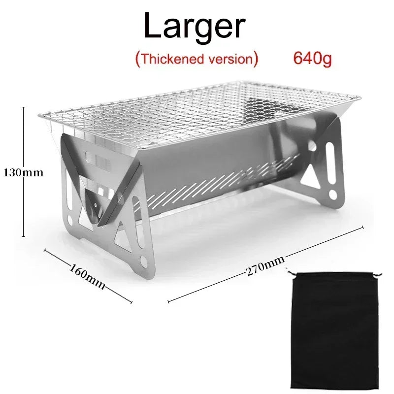 Portable Folding Stainless Steel BBQ Grill