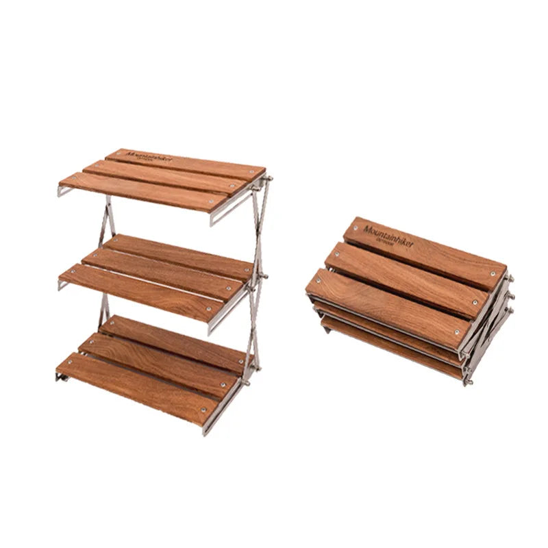 Portable Camping Rack – Foldable 3-Tier Storage Shelf