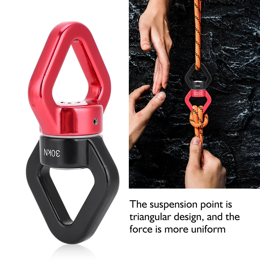 30KN Rope Swivel – Safety Rotational Device for Climbing, Yoga & Rescue