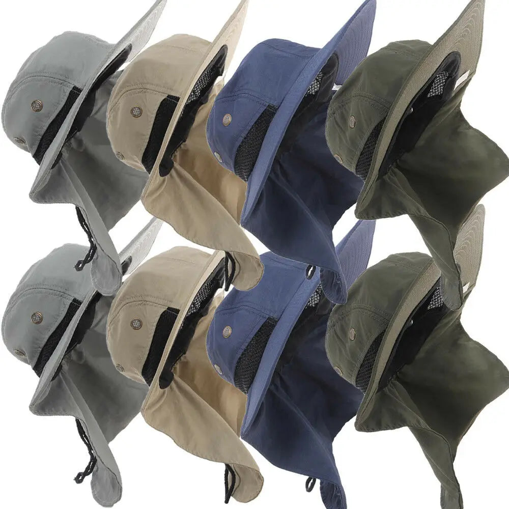 Unisex Outdoor Bucket Hat – UV Protection Quick-Dry Sun Cap with Neck Cover