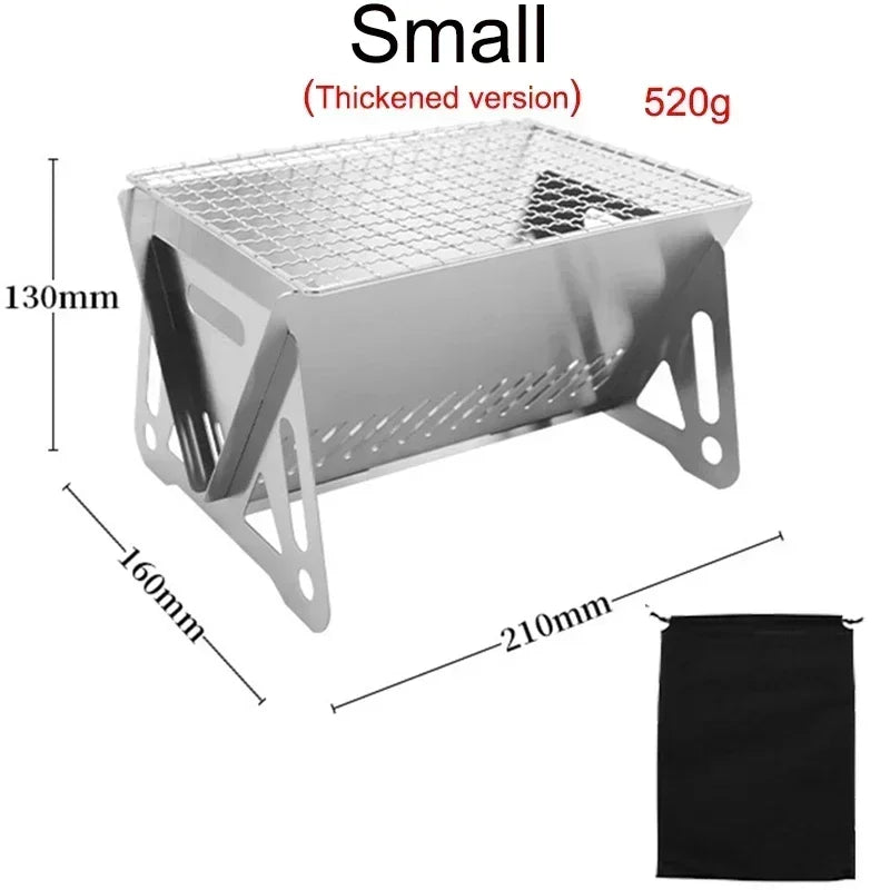 Portable Folding Stainless Steel BBQ Grill