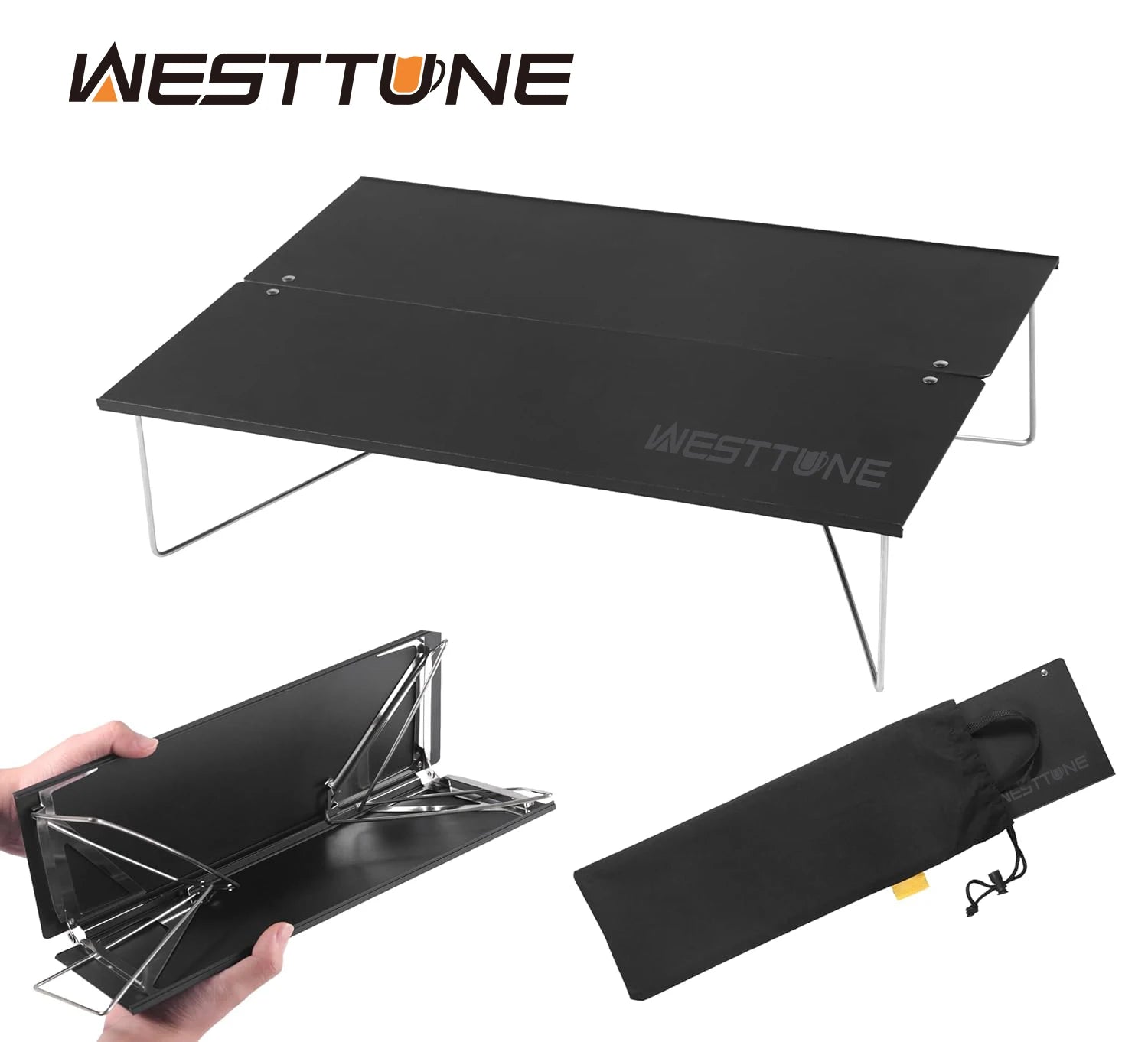WESTTUNE Ultralight Folding Camping Table – Compact Aluminum Alloy