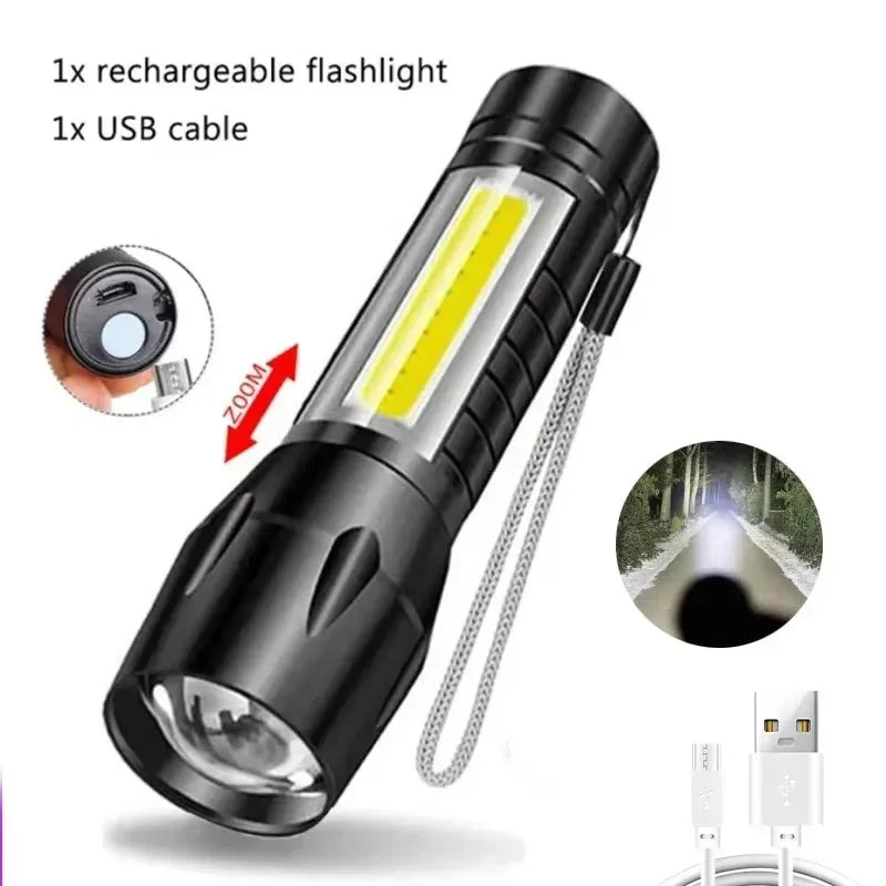 COB+XPE USB Rechargeable Mini LED Flashlight