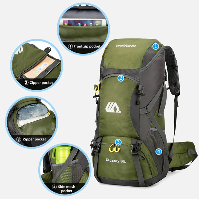 50L Waterproof Hiking & Travel Backpack