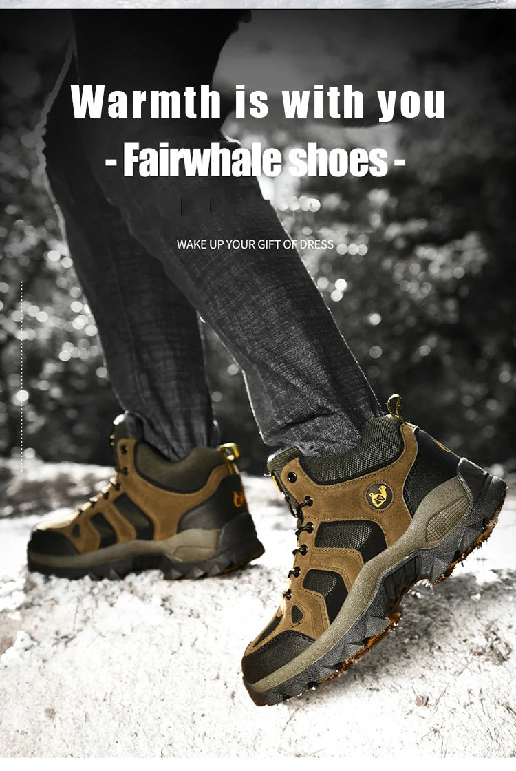 CHRLCK Men’s Winter High-Top Outdoor Shoes Wear-resistant Warm Warm Lock Shoes