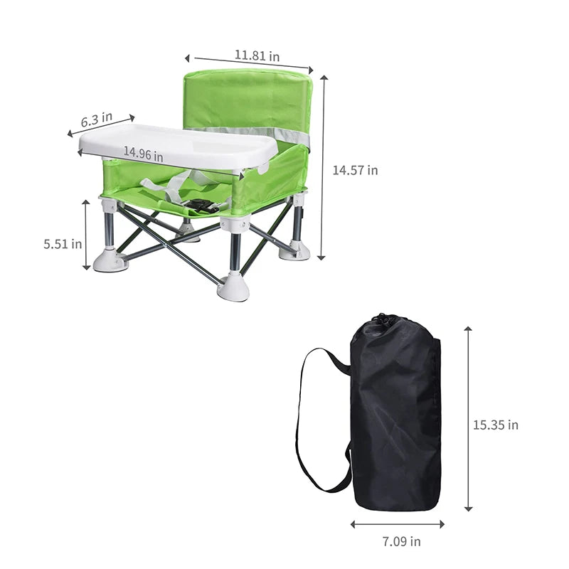 Baby Portable Foldable Dining Chair with Tray & Seat Belt