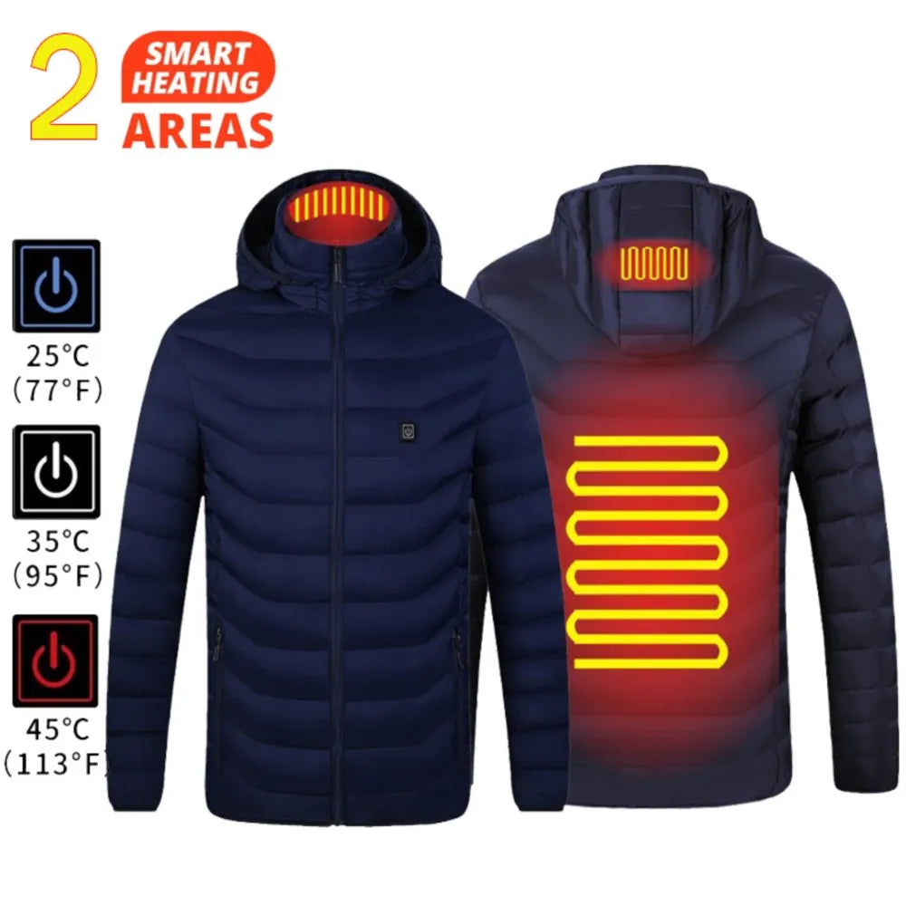 Men’s & Women’s USB Heated Winter Jacket – Cold-Proof Ski & Hiking Coat
