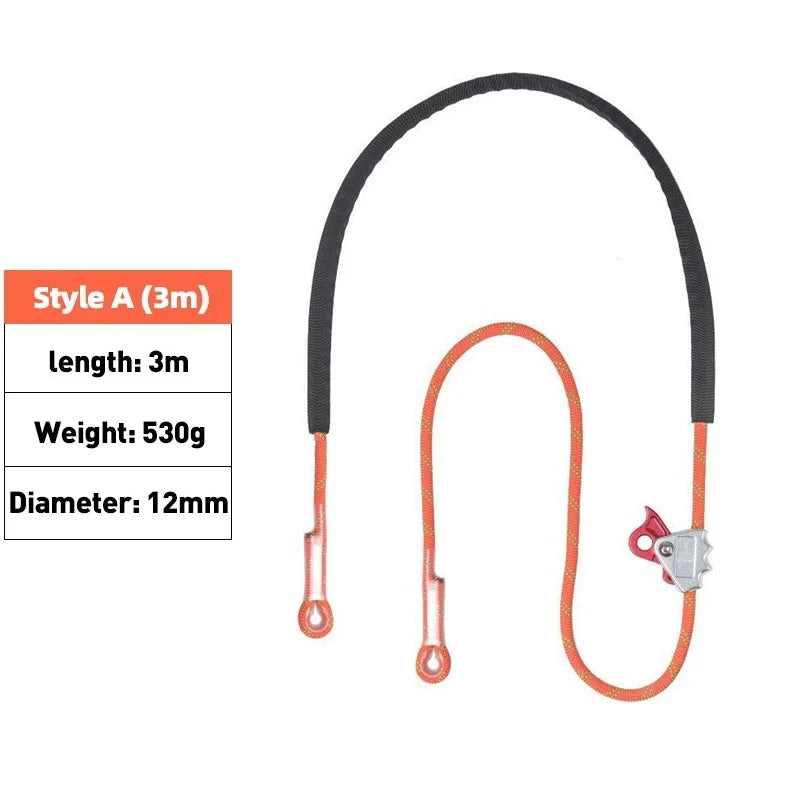 12mm Safety Rope with Adjustable Positioning Belt – Fall Prevention Equipment for Construction & Electrical Work