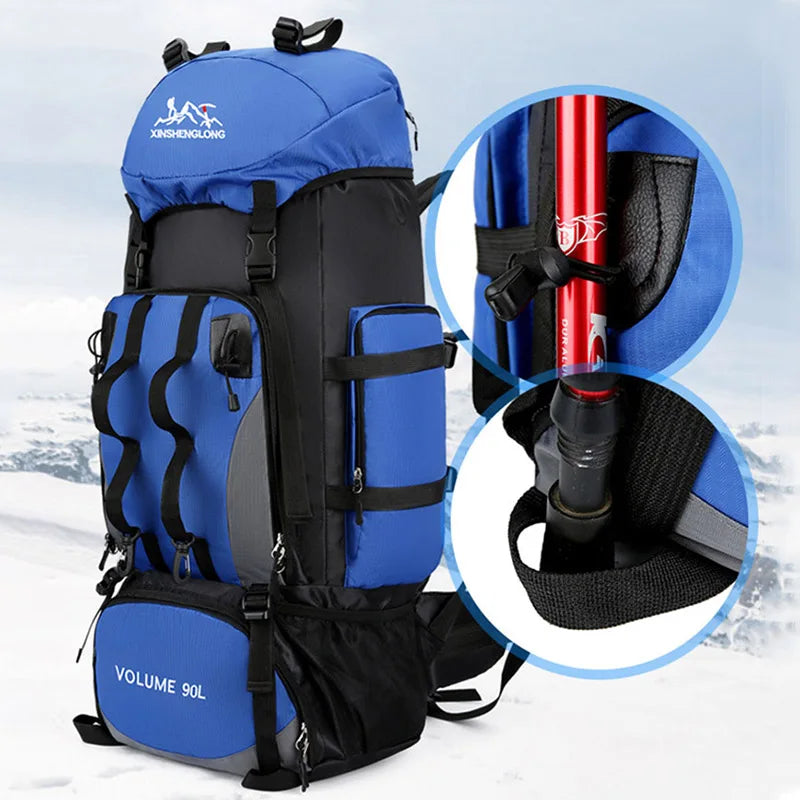 90L Waterproof Hiking Backpack – Large Capacity Camping & Trekking Rucksack