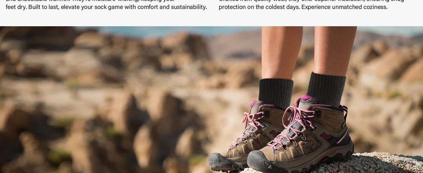 5 Pairs Men’s Merino Wool Hiking Socks