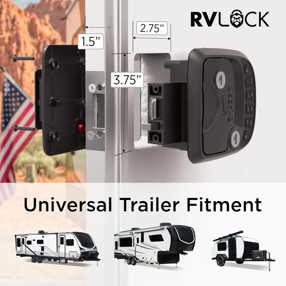 Compact Keyless RV Door Lock with Remote – Secure Camper Latch Replacement