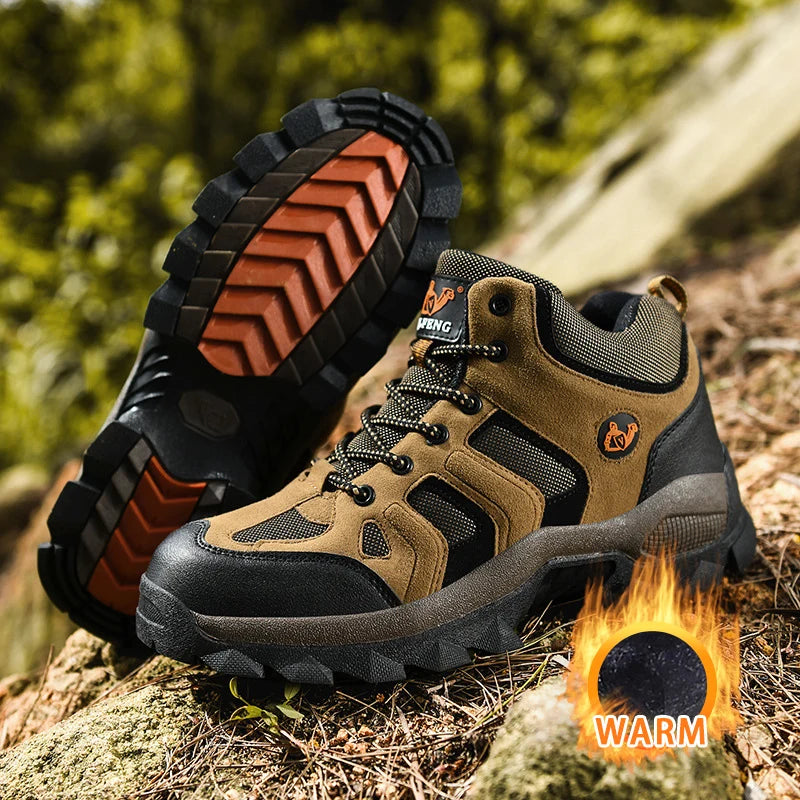 CHRLCK Men’s Winter High-Top Outdoor Shoes Wear-resistant Warm Warm Lock Shoes
