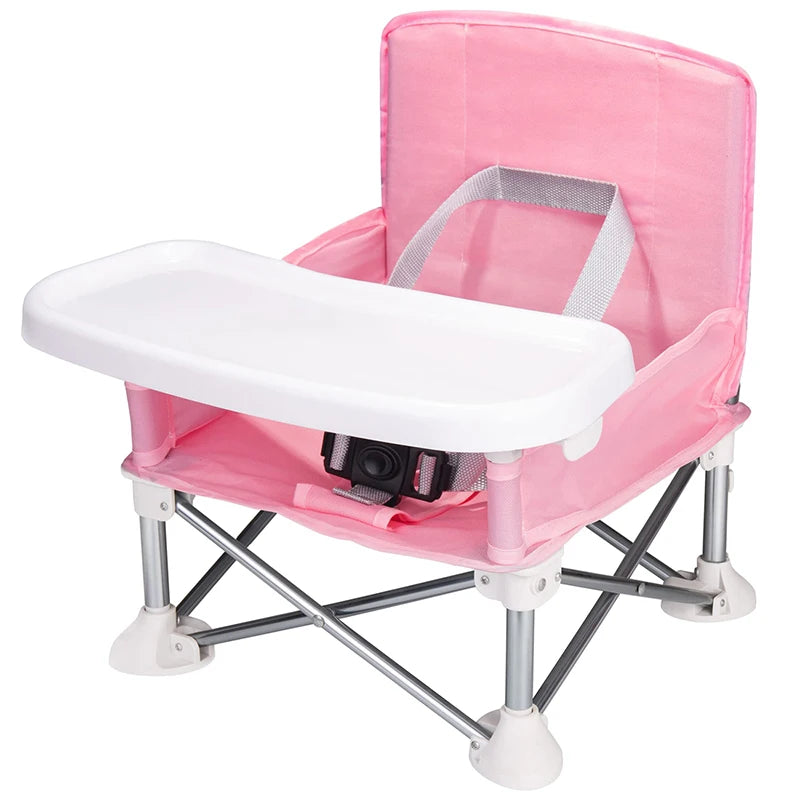 Baby Portable Foldable Dining Chair with Tray & Seat Belt