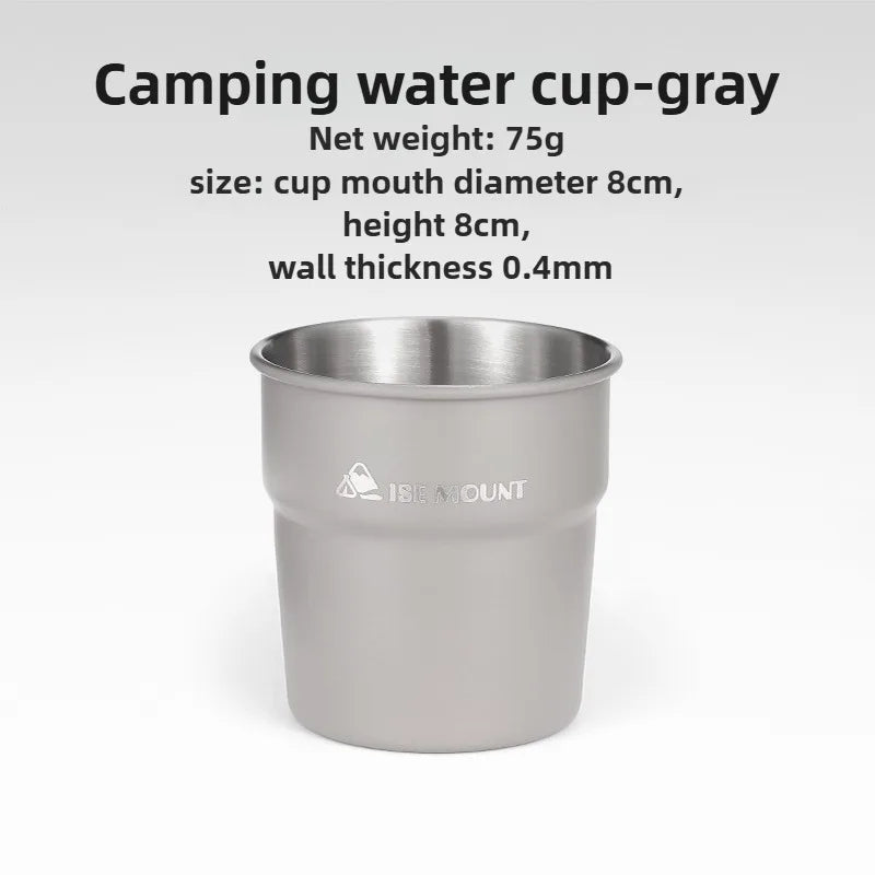 ISE MOUNT 304 Stainless Steel Camping Cup with Storage Bag