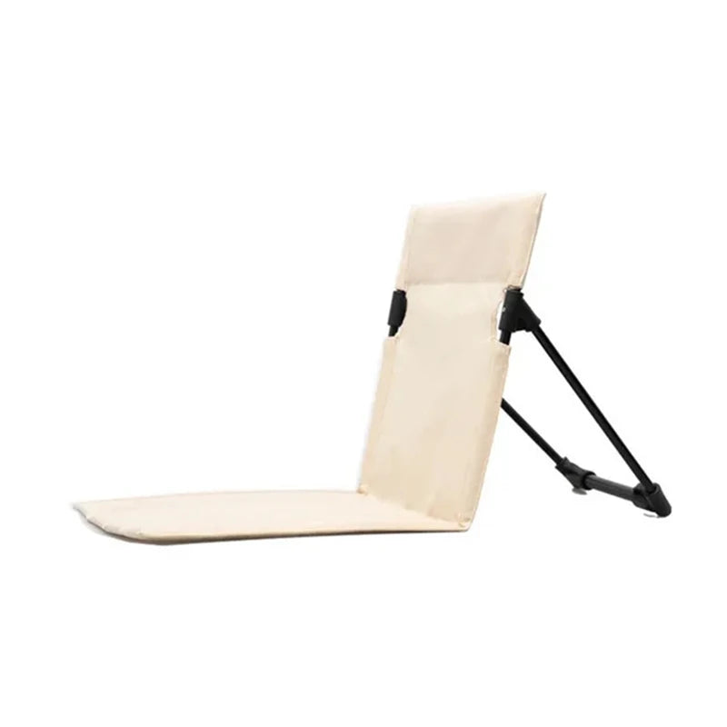 Foldable Camping Floor Chair with Backrest Cushion – Oxford Cloth