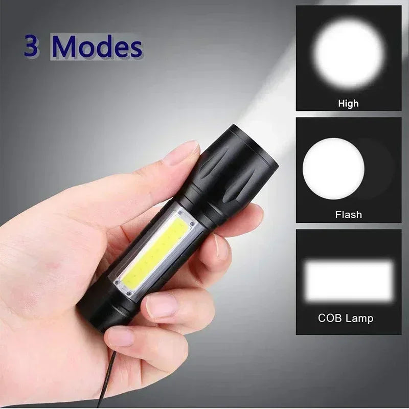 COB+XPE USB Rechargeable Mini LED Flashlight