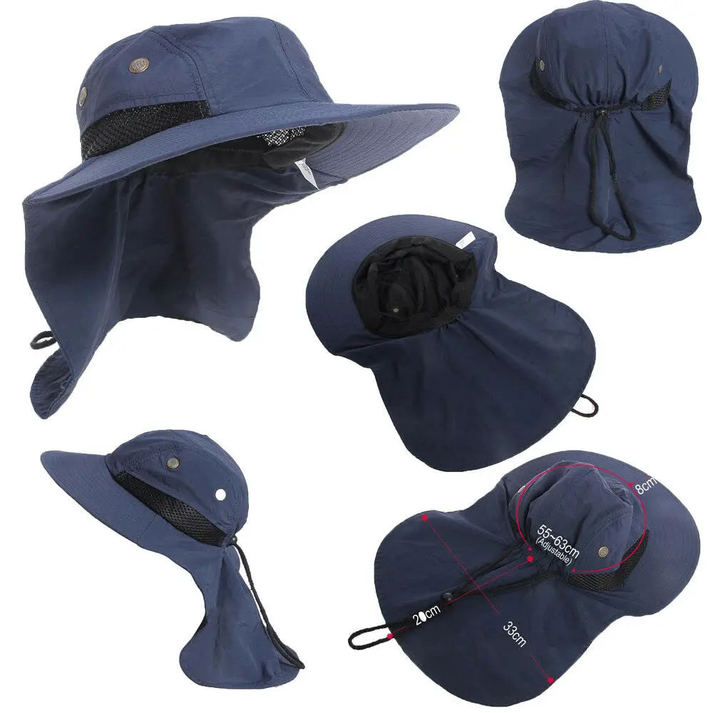 Unisex Outdoor Bucket Hat – UV Protection Quick-Dry Sun Cap with Neck Cover