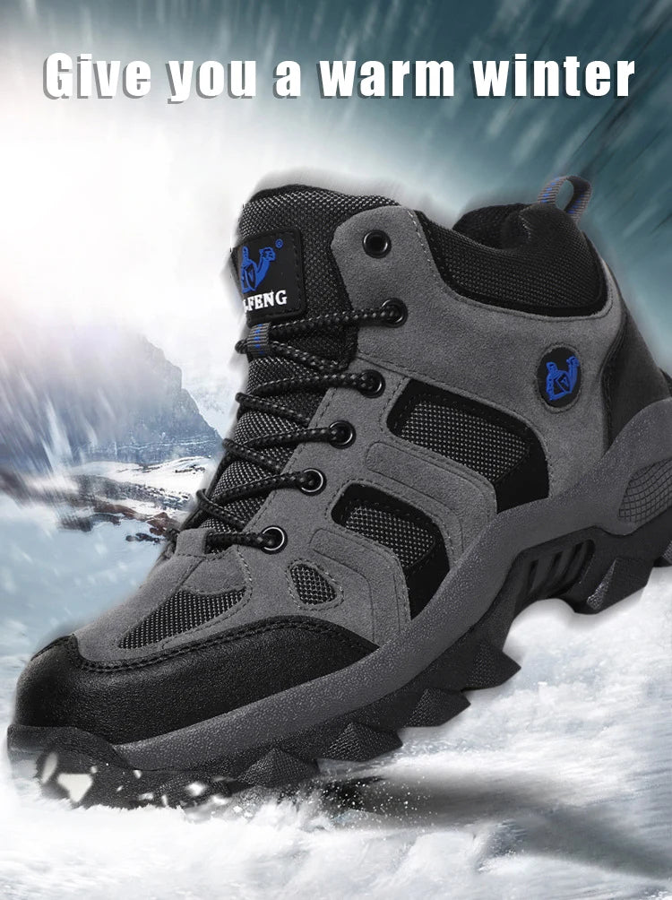 CHRLCK Men’s Winter High-Top Outdoor Shoes Wear-resistant Warm Warm Lock Shoes