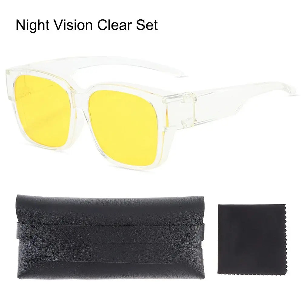 Polarized Fit Over Sunglasses – UV Protection Wrap Around Square Shades