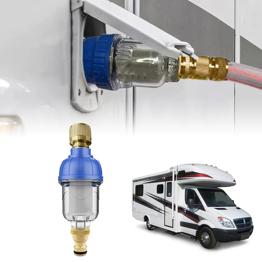 Caravan RV Water Tank Filling Pre-Filter – Outdoor Gravity Fill Purifier Set
