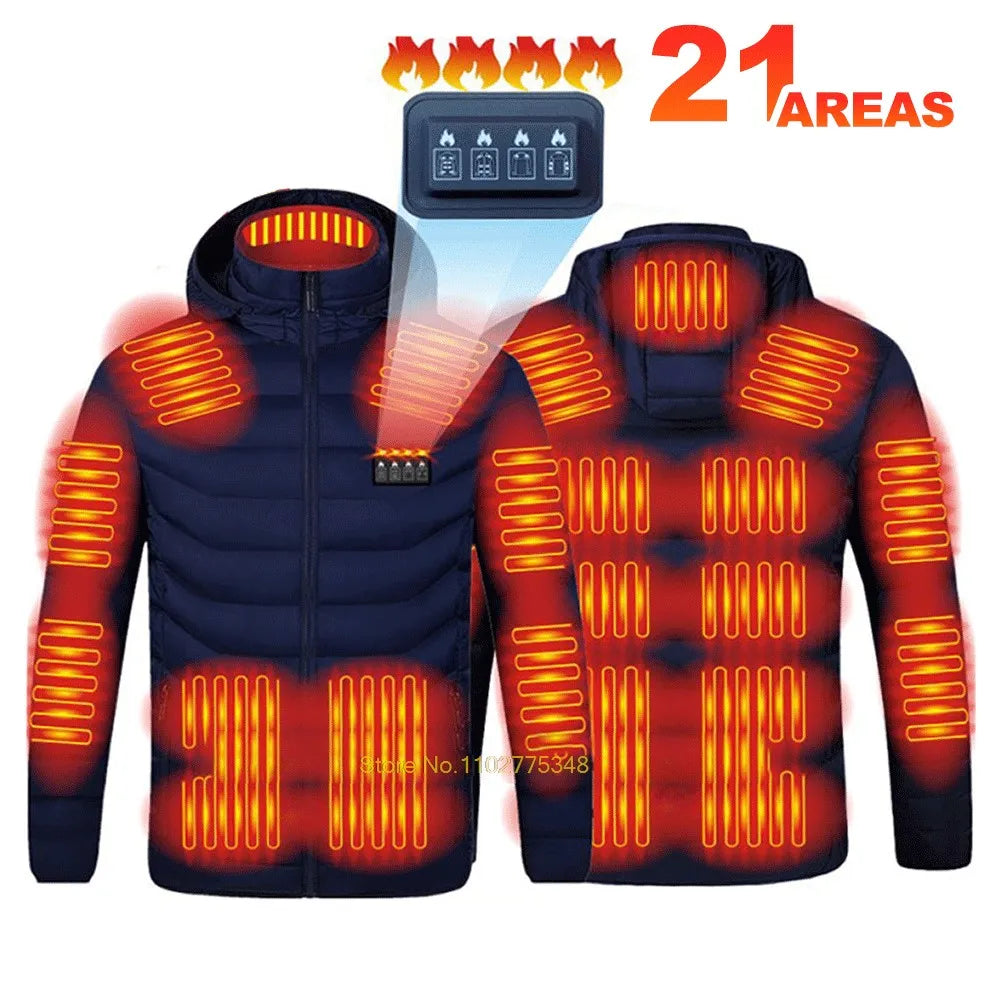 Men’s & Women’s USB Heated Winter Jacket – Cold-Proof Ski & Hiking Coat