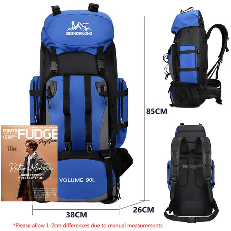 90L Waterproof Hiking Backpack – Large Capacity Camping & Trekking Rucksack
