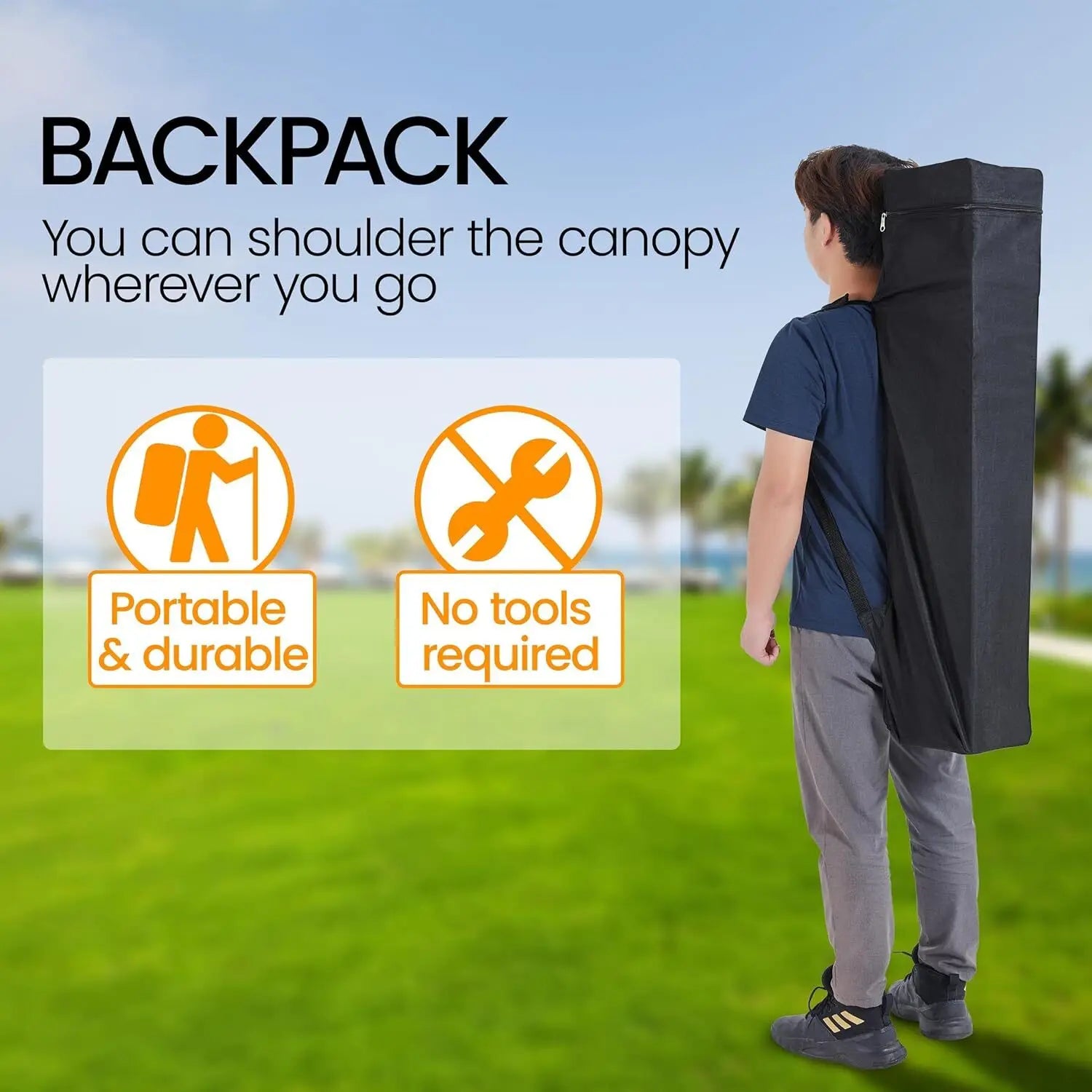 10x10 Pop Up Canopy Tent – Portable Folding Shelter with Backpack