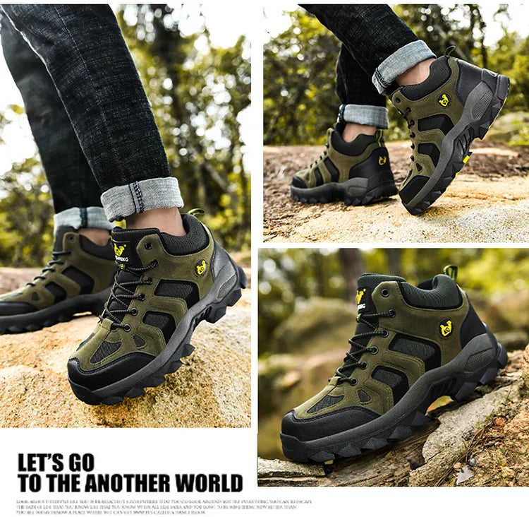 CHRLCK Men’s Winter High-Top Outdoor Shoes Wear-resistant Warm Warm Lock Shoes