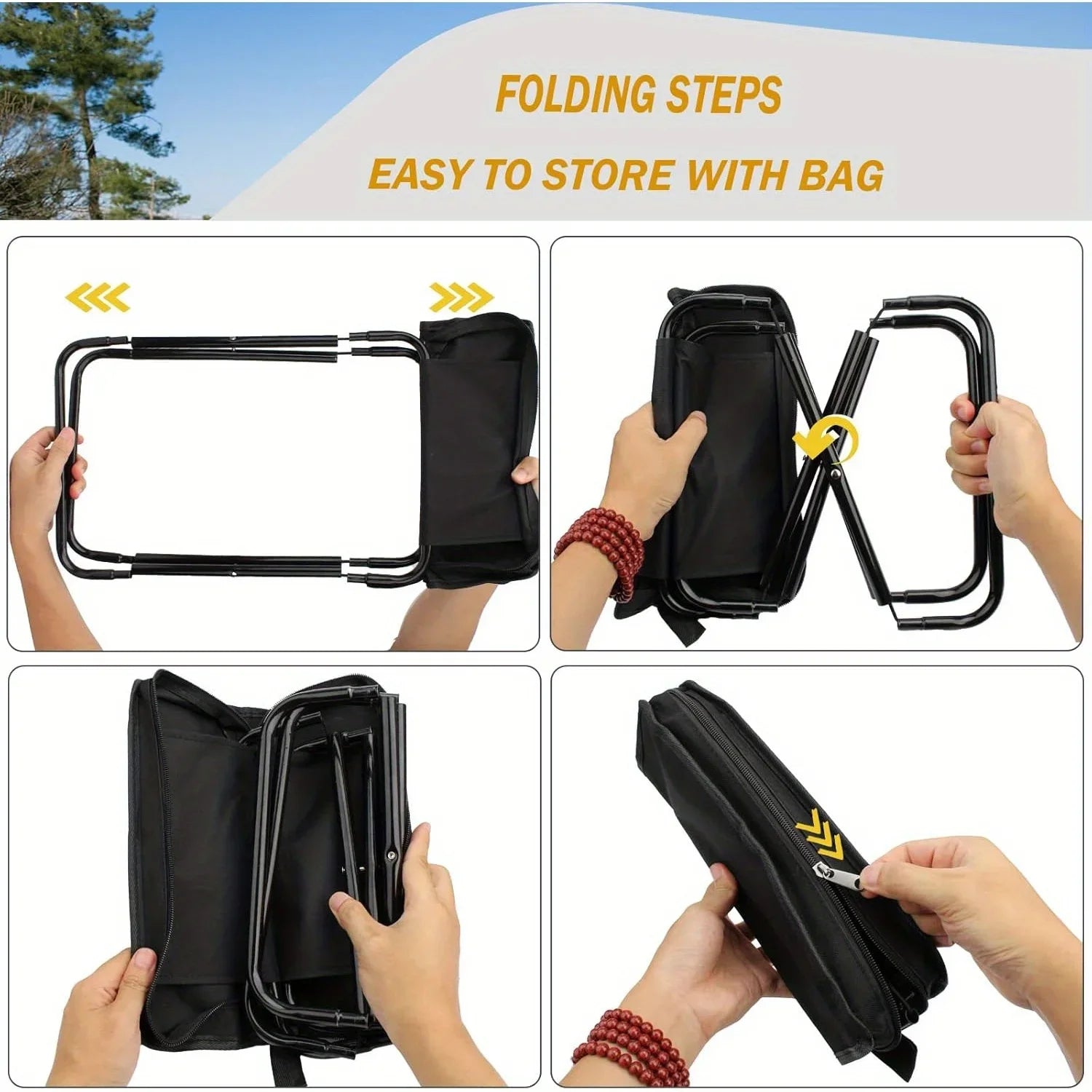 Portable Folding Backpack Camping Stool