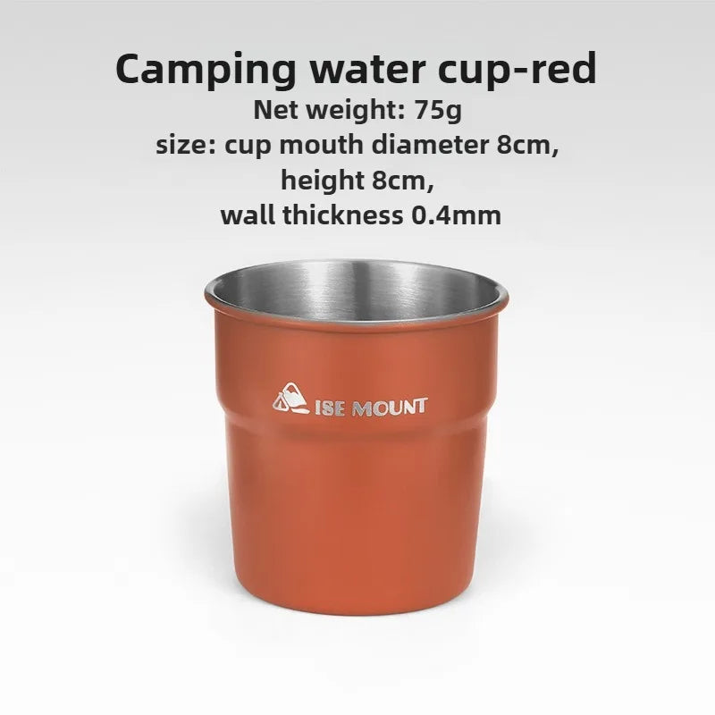 ISE MOUNT 304 Stainless Steel Camping Cup with Storage Bag