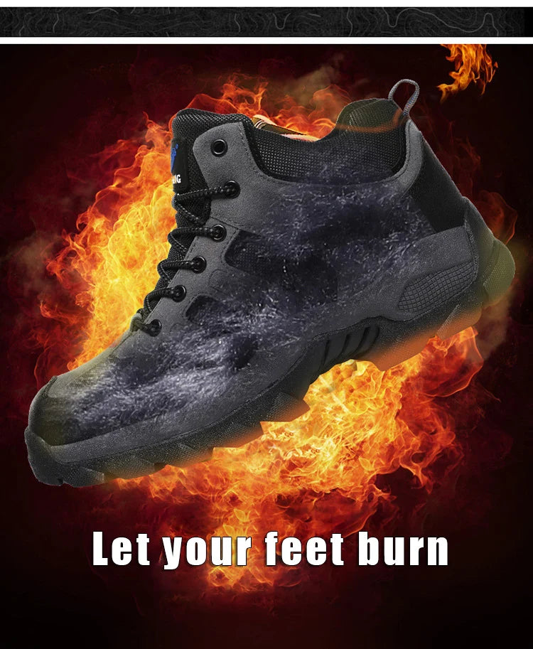 CHRLCK Men’s Winter High-Top Outdoor Shoes Wear-resistant Warm Warm Lock Shoes