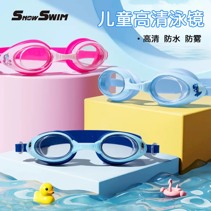 Children’s Swimming Goggles with Cap – Small Frame, Waterproof, Anti-Fog, HD Swimming Glasses for Boys & Girls