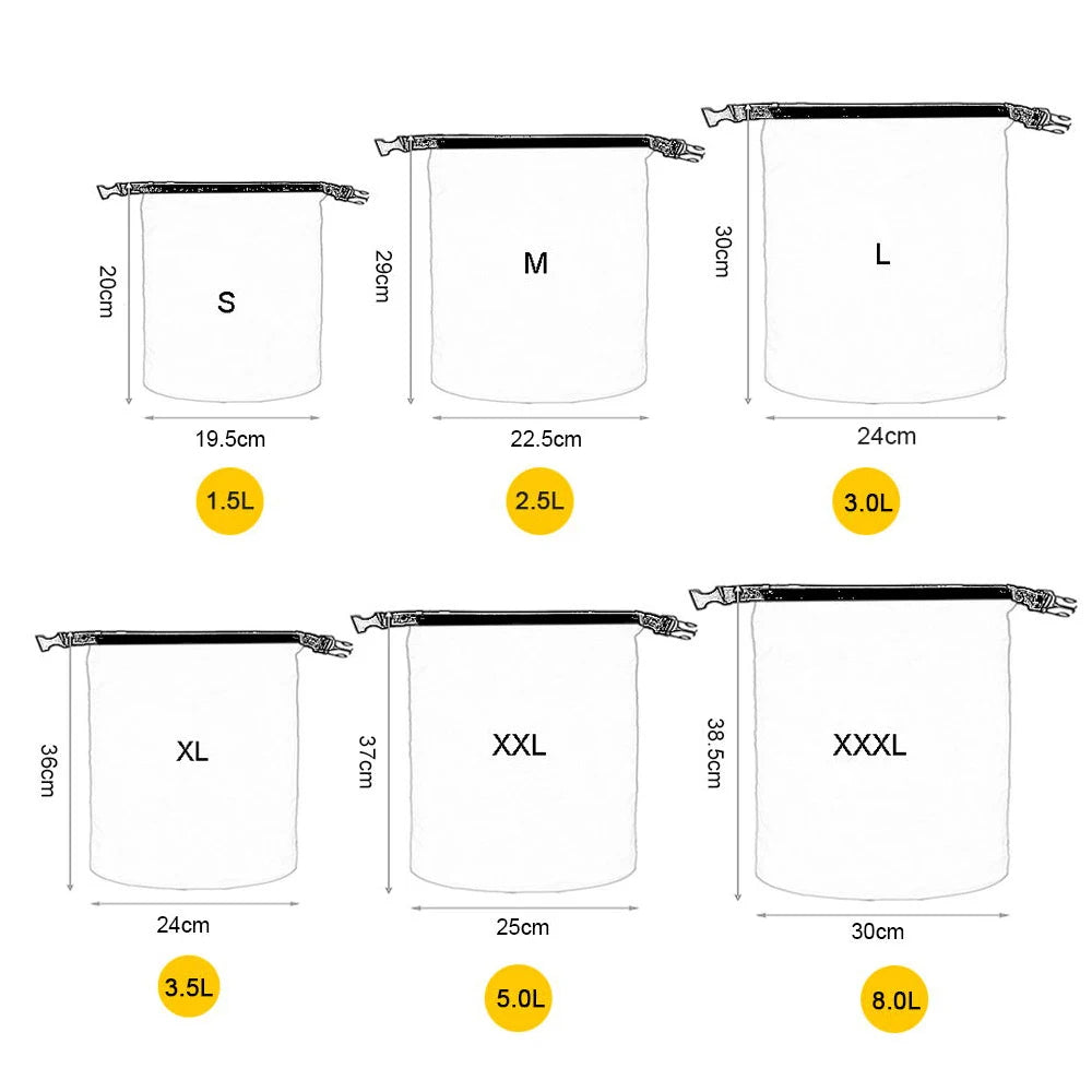 6-Pack Waterproof Dry Bags for Outdoor Use